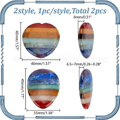 2Pcs 2 Styles Chakra Natural Gemstone Figurines&nbsp;AJEW-AR0001-89