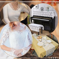 Polyester Lace Trim Ribbon&nbsp;OCOR-WH20006-33A