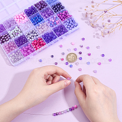 24 Colors Transparent Glass Beads&nbsp;GLAD-PH0001-07