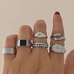 Zinc Alloy Enamel Ring Set&nbsp;FS-WG82043-02