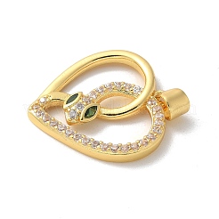 Brass Micro Pave Cubic Zirconia Pendants&nbsp;KK-P292-19G-02