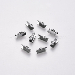 Non-Tarnish 304 Stainless Steel Ribbon Crimp Ends&nbsp;STAS-S112-001D-P