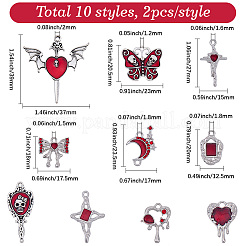 20Pcs 10 Styles Gothic Alloy Enamel Pendants&nbsp;FIND-SC0021-76