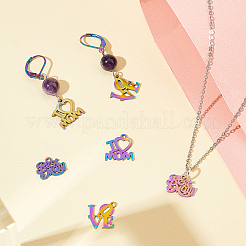 12Pcs 3 Style Valentine's Day Ion Plating(IP) 201 Stainless Steel Charms&nbsp;STAS-UN0030-05