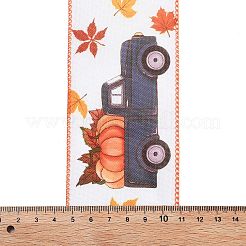 5 Yards Thanksgiving Day Printed Polyester Wired Ribbon&nbsp;OCOR-K009-01C