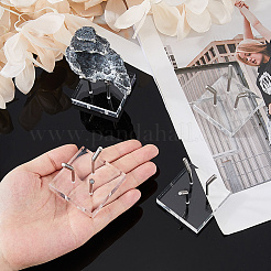 4Pcs Stainless Steel Crystal Ball Display Holder with Square Clear Acrylic Bases&nbsp;AJEW-DC0003-35