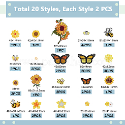 40Pcs 20 Styles Summer Theme Polyester Computerized Embroidery Cloth Iron on/Sew on Patches&nbsp;PATC-GA0002-03