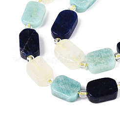 Natural Sodalite & Flower Amazonite & Lemon Quartz Beads Strands&nbsp;G-N358-02A-07