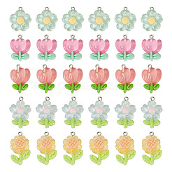 30Pcs 5 Colors Transparent Resin Pendants&nbsp;RESI-TA0001-68
