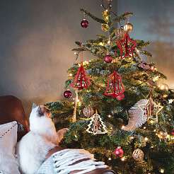 6 Sets 6 Style Christmas Tree & Star & Bell Wooden Ornaments&nbsp;DIY-SZ0003-39
