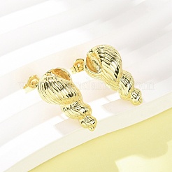 Conch Brass Stud Earrings&nbsp;EJEW-D351-07G
