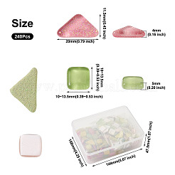 240Pcs 2 Style Transparent Glass Cabochons&nbsp;GLAA-EL0001-02A