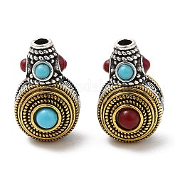 Rack Plating Tibetan Style Alloy 3 Hole Guru Beads&nbsp;FIND-B023-07