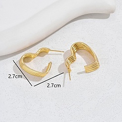 Brass Heart Stud Earrings&nbsp;XG2436