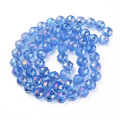 Electroplate Transparent Glass Beads Strands&nbsp;X-EGLA-N002-34B-C05