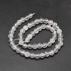 Electroplate Crackle Glass Round Bead Strands&nbsp;X-EGLA-J067-8mm-HR06
