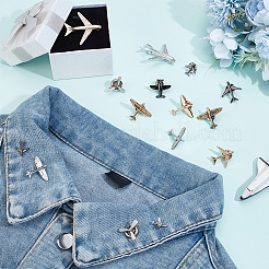 15Pcs 15 Styles Zinc Alloy Pin Brooches&nbsp;JEWB-PH0001-75