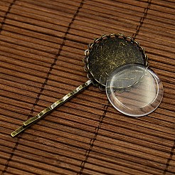 25mm Transparent Clear Domed Glass Cabochon Cover for Iron Hair Bobby Pin DIY Making&nbsp;DIY-X0069