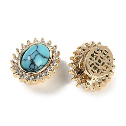 Synthetic Turquoise Sew on Rhinestone&nbsp;KK-P283-02B-G