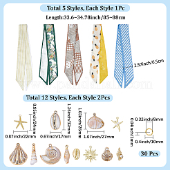 DIY Silk Scarf Necklace Making Kits&nbsp;DIY-BM0002-52