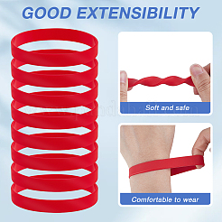 10Pcs Word Silicone Cord Bracelet Wristband&nbsp;BJEW-CN0001-04B