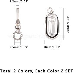 304 Stainless Steel Box Clasps&nbsp;STAS-UN0004-34