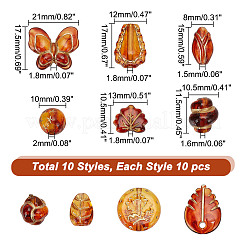 100PCS 10Style Acrylic Bead&nbsp;OACR-AR0001-18