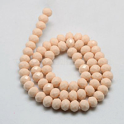 Opaque Solid Color Crystal Glass Rondelle Beads Strands&nbsp;EGLA-F047A-07