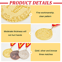 3Pcs 3 Colors Alloy Award Volleyball Medal&nbsp;AJEW-FG0003-28