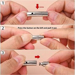 Tarnish Resistant Tube 304 Stainless Steel Bayonet Clasps&nbsp;STAS-Q034-1