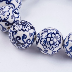 Handmade Blue and White Porcelain Beads&nbsp;PORC-G002-38