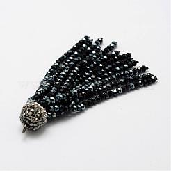 Electroplate Glass Bead Tassel Big Pendants&nbsp;EGLA-P024-08