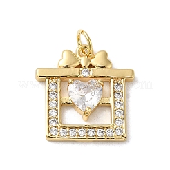 Brass Cubic Zirconia Pendants&nbsp;KK-K349-22