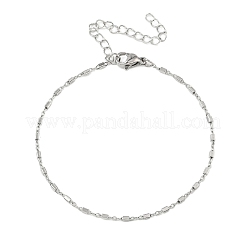 Women's 304 Stainless Steel Cuboid Link Chains Bracelets&nbsp;BJEW-G790-04P