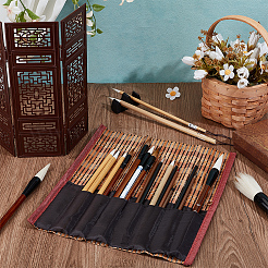 17Pcs 6 Styles Wood Chinese Calligraphy Brush&nbsp;DIY-OC0013-86