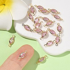 SHEGRACE Brass Pave Cubic Zirconia Oval Connector Charms&nbsp;XGRQ2O133-439B-G