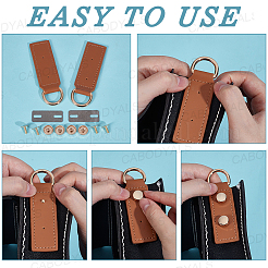 2 Bags Rectangle PU Leather Suspension Clasps&nbsp;DIY-CY0003-08A