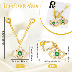 Eye Alloy Rhinestone Cap Chain&nbsp;HJEW-WH0042-150G-03