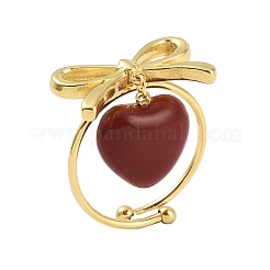 Bowknot 304 Stainless Steel Open Cuff Ring&nbsp;RJEW-Z037-02G-01