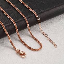 Brass Sterling Silver Chains Necklaces for Women&nbsp;NJEW-D302-25RG