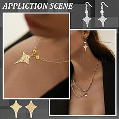 16Pcs 4 Style 304 Stainless Steel Pendants&nbsp;STAS-UN0038-32