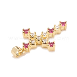 Brass Micro Pave Cubic Zirconia Pendants&nbsp;KK-A161-12G