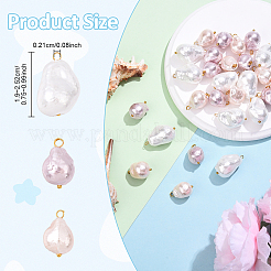 30Pcs 3 Styles Electroplated Glass Pearl Pendants&nbsp;PALLOY-YW00111