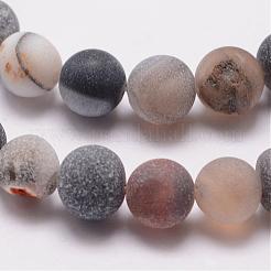 Natural Druzy Geode Agate Bead Strands&nbsp;G-K166-09-8mm-09