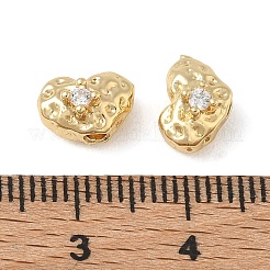 Brass Micro Pave Clear Cubic Zirconia Beads&nbsp;CU-CBAC675-09G