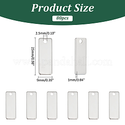 80Pcs 304 Stainless Steel Stamping Blank Tag Pendants&nbsp;STAS-UN0054-24