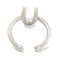 Rack Plating Brass Open Cuff Rings for Women&nbsp;RJEW-F162-01P-U