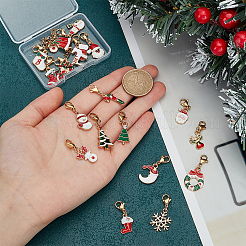 Christmas Theme Alloy Enamel Pendant Decorations&nbsp;HJEW-FG00002
