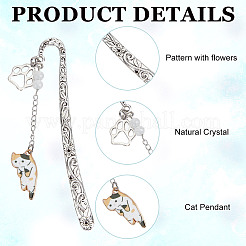 6Pcs Alloy Cat Shape Bookmark&nbsp;AJEW-DR00017
