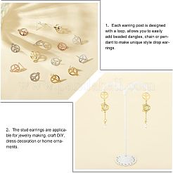40Pcs 4 Colors 201 Stainless Steel Stud Earring Findings&nbsp;STAS-DC0009-82